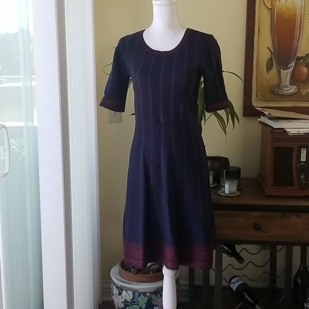 41 Hawthorn Blue & Red Midi Dress